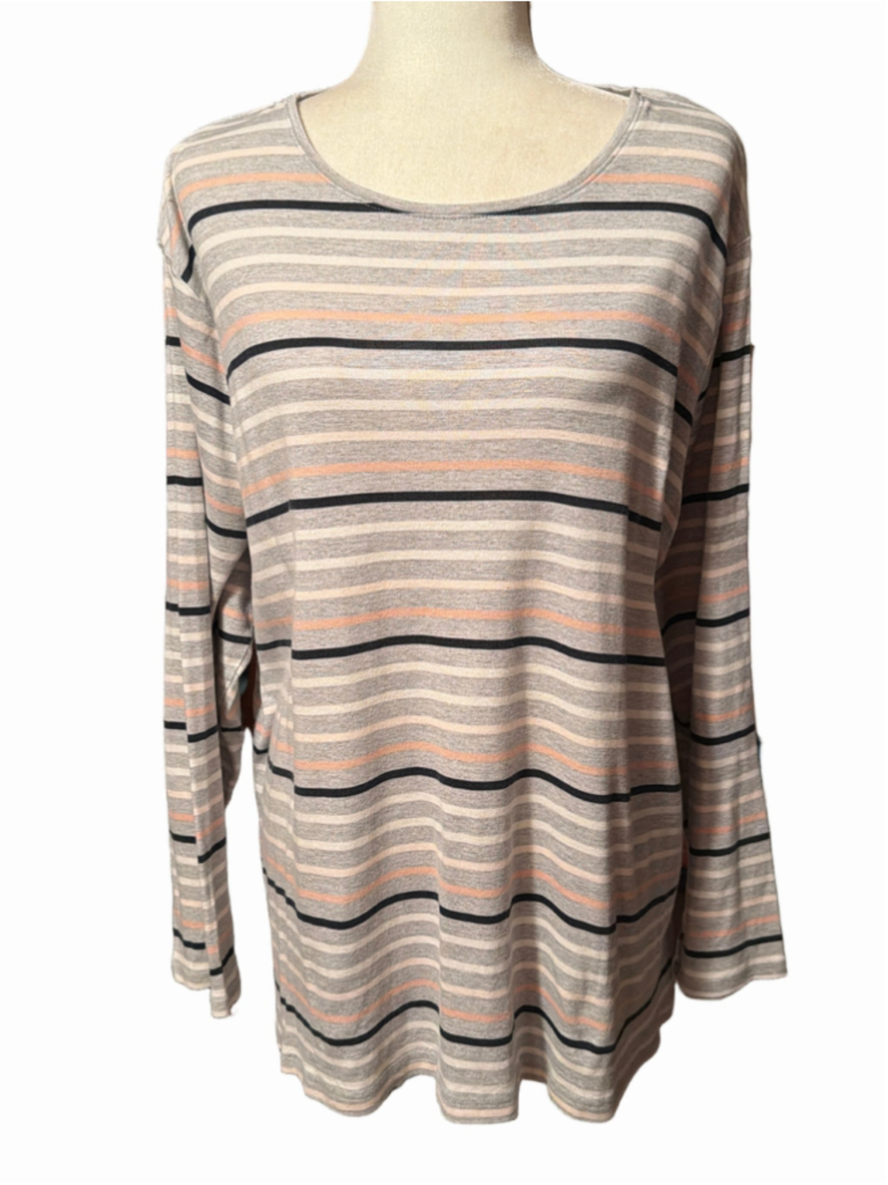Women's Croft & Barrow Striped Long Sleeve Tee, Size 3X